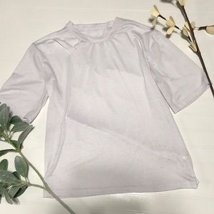 Oversized laser cut white tee